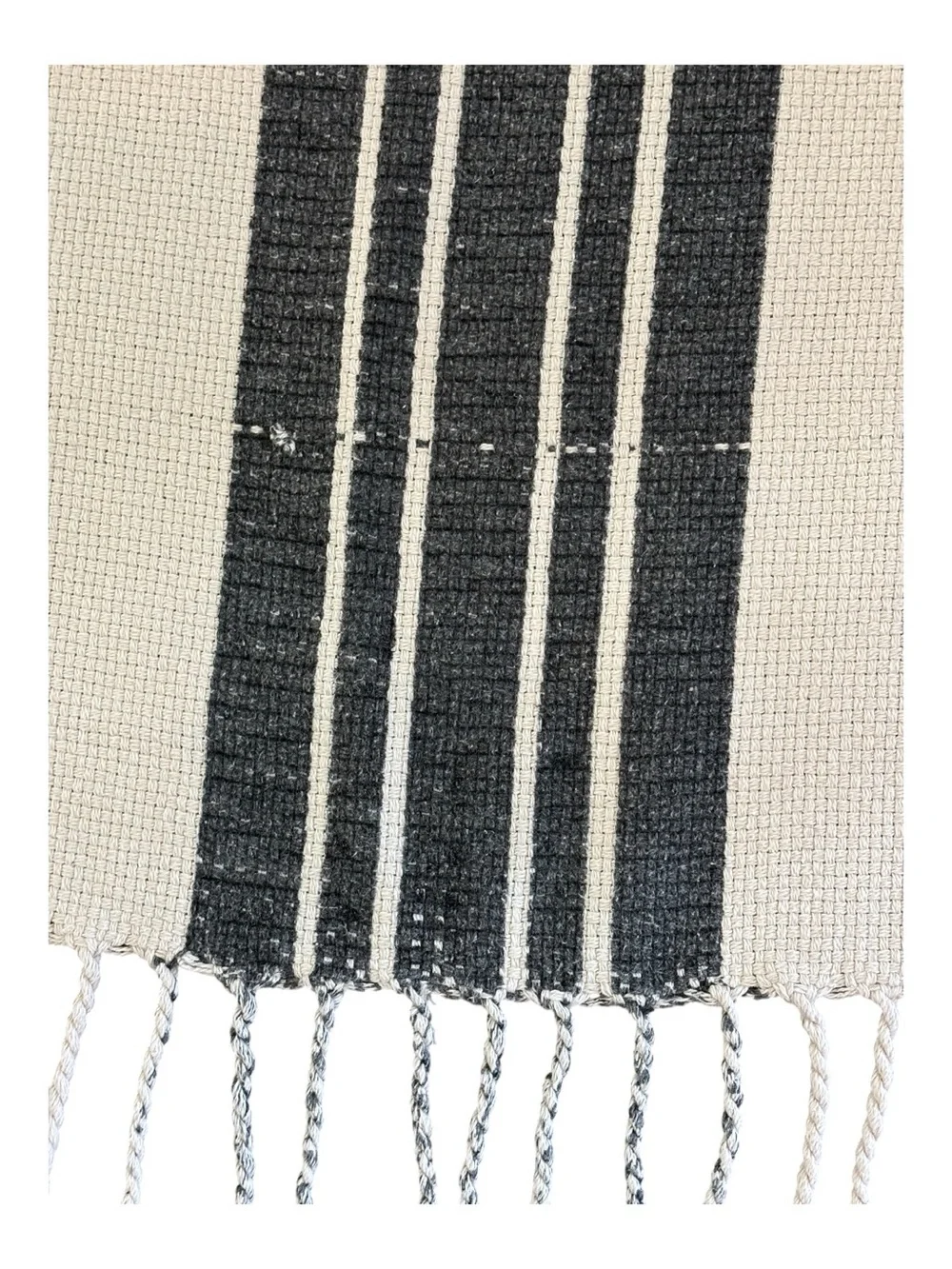 Dillards Cremieux Turkish Peshtemal Woven Throw Blanket Cream Gray Blue Stripes